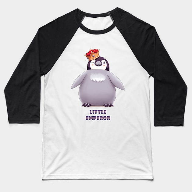 Emperor Penguin Chick 1 (Words) Baseball T-Shirt by EdgeKagami